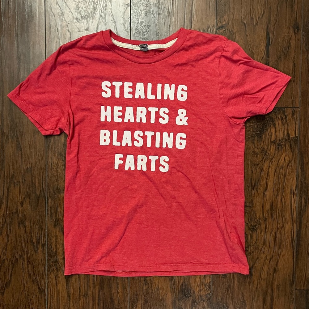 Boys Valentines Day T-shirt ❤️ Stealing Hearts and Blasting Farts ❤️ youth large
